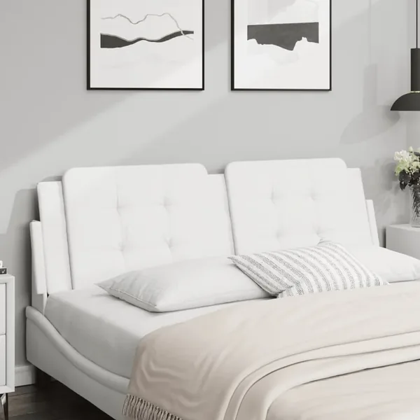 Coussin de tête de lit Zadar blanc 160 cm similicuir