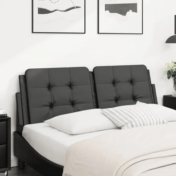 Coussin de tête de lit Zadar noir 140 cm similicuir