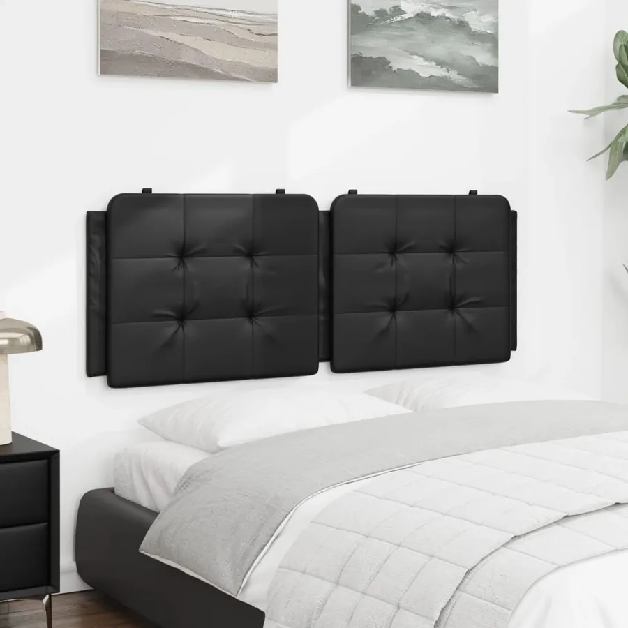 Coussin de tête de lit Zadar noir 140 cm similicuir - 3