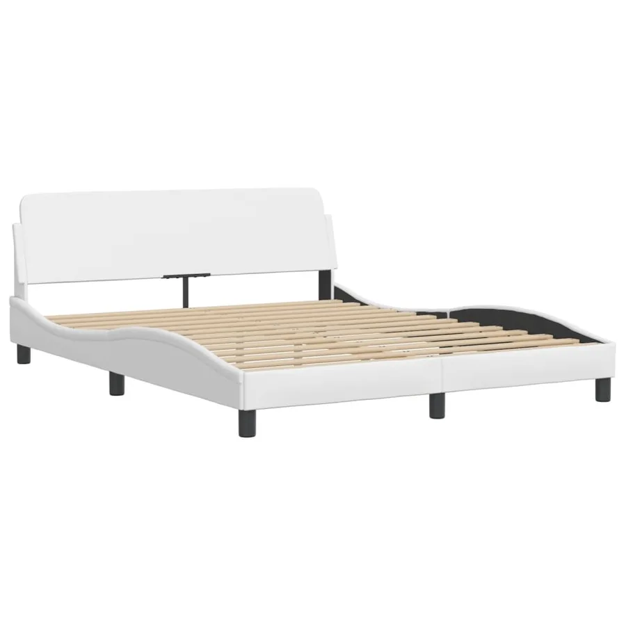 Lit avec matelas Zadar blanc 160x200 cm similicuir - 4