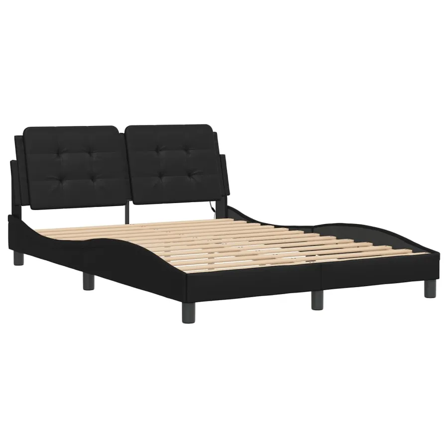 Cadre de lit avec LED sans matelas Zadar noir 140x200 cm - 3