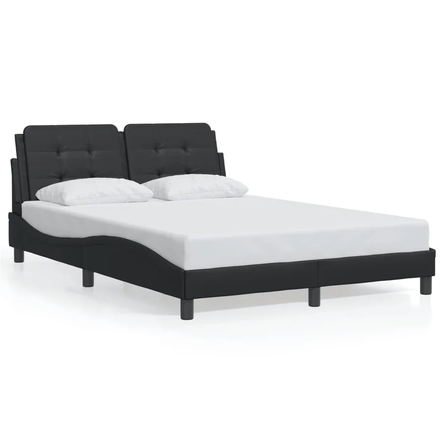Cadre de lit avec LED sans matelas Zadar noir 140x200 cm - 5