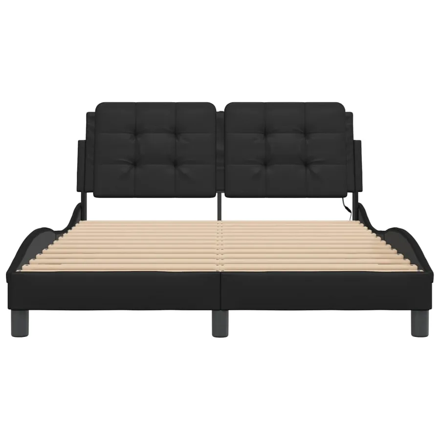 Cadre de lit avec LED sans matelas Zadar noir 140x200 cm - 6