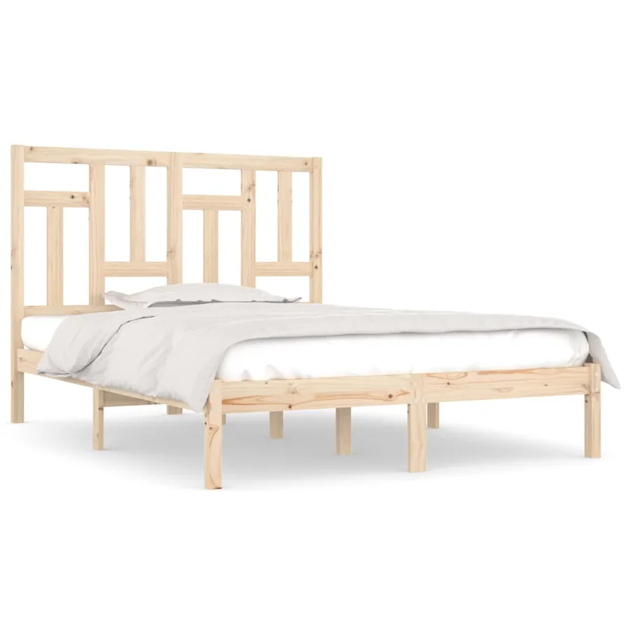 Cadre de lit Bois de pin massif 140x190 cm - 2