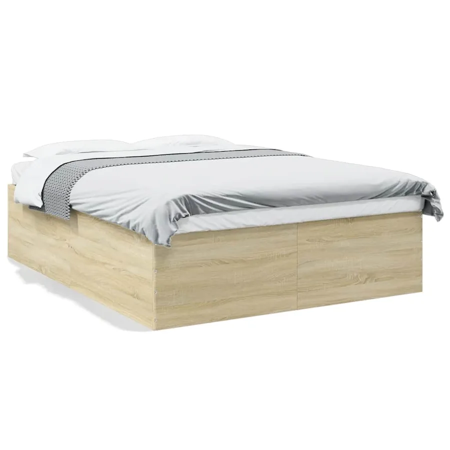 Cadre de lit sans matelas chêne sonoma 150x200 cm - 2