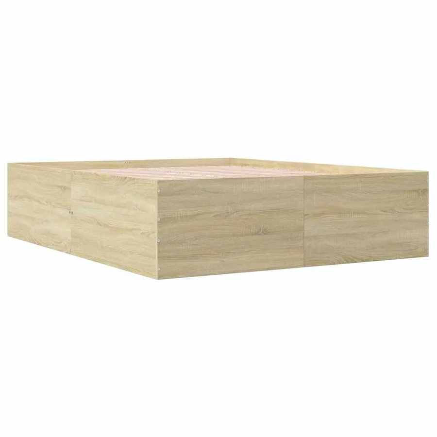Cadre de lit sans matelas chêne sonoma 150x200 cm - 3