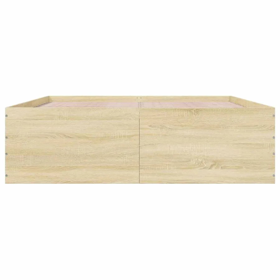 Cadre de lit sans matelas chêne sonoma 150x200 cm - 4