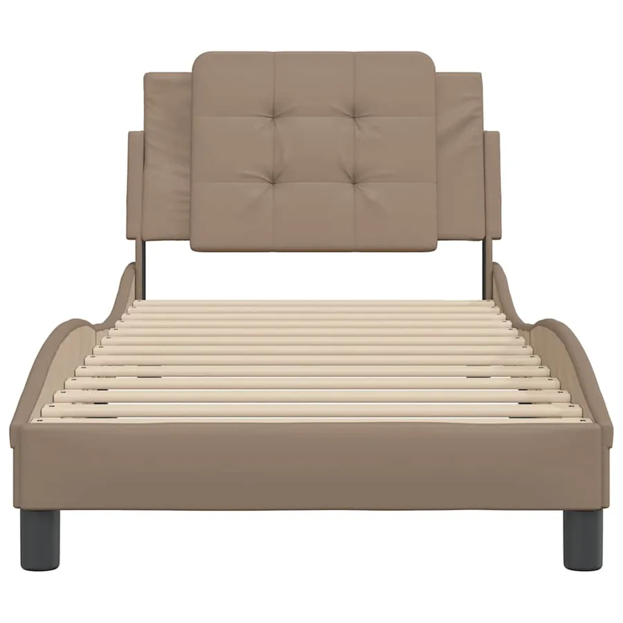 Cadre de lit sans matelas Zadar cappuccino 100x200 cm similicuir - 4