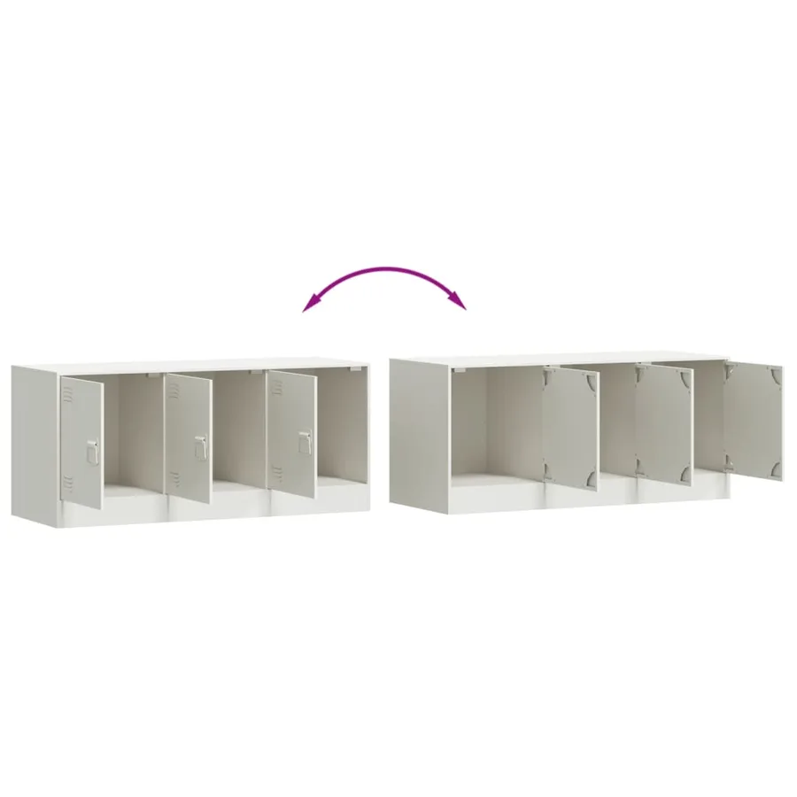 Meuble TV blanc 99x39x44 cm acier - 10