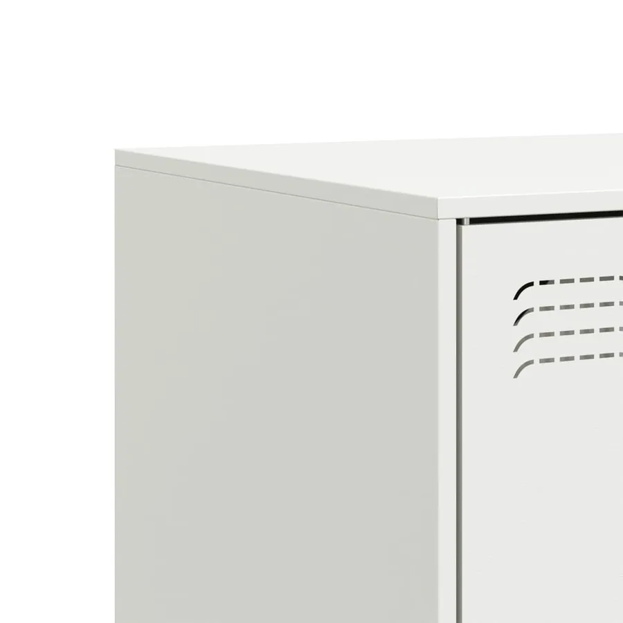 Meuble TV blanc 99x39x44 cm acier - 11