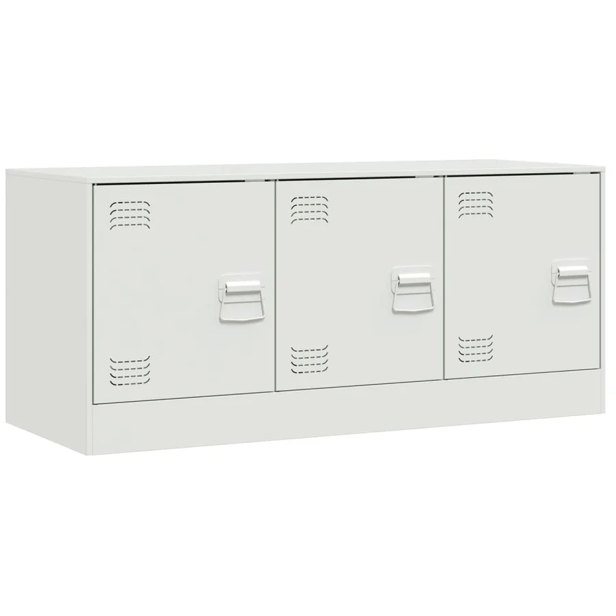 Meuble TV blanc 99x39x44 cm acier - 2