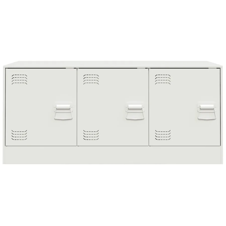 Meuble TV blanc 99x39x44 cm acier - 6