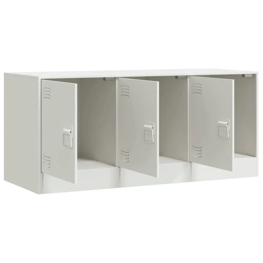 Meuble TV blanc 99x39x44 cm acier - 7