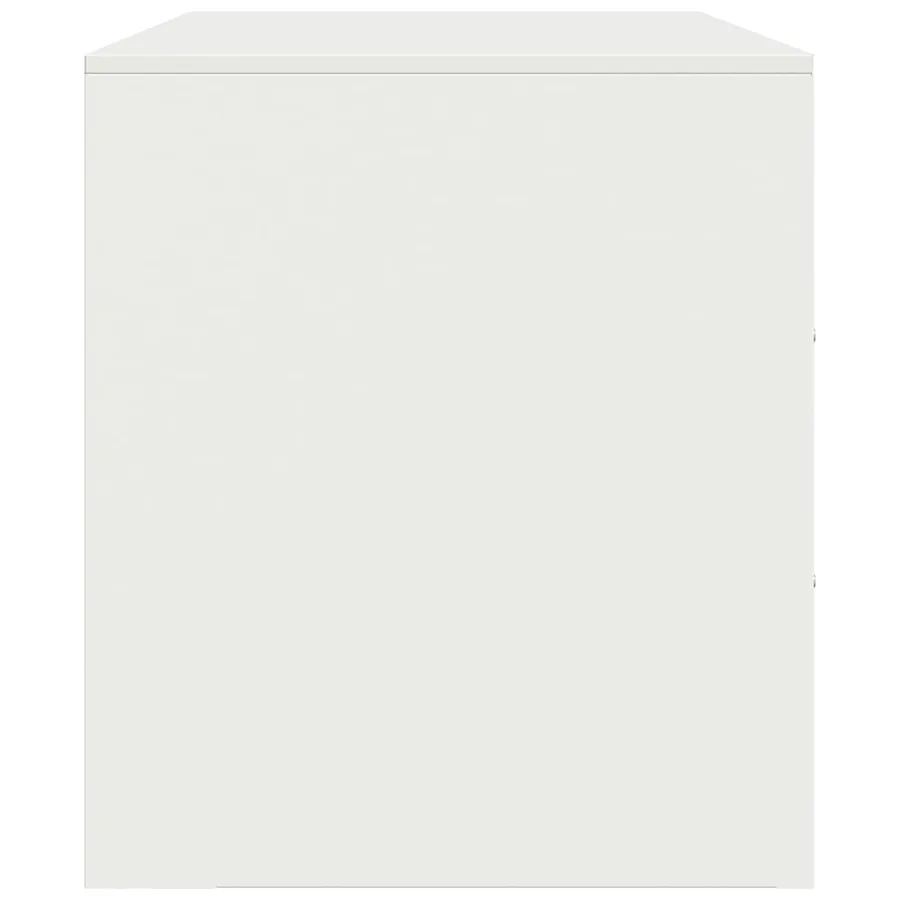 Meuble TV blanc 99x39x44 cm acier - 8