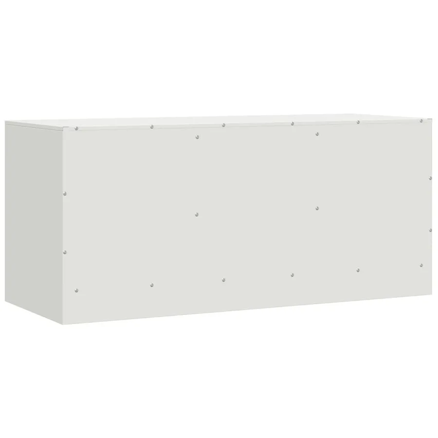 Meuble TV blanc 99x39x44 cm acier - 9