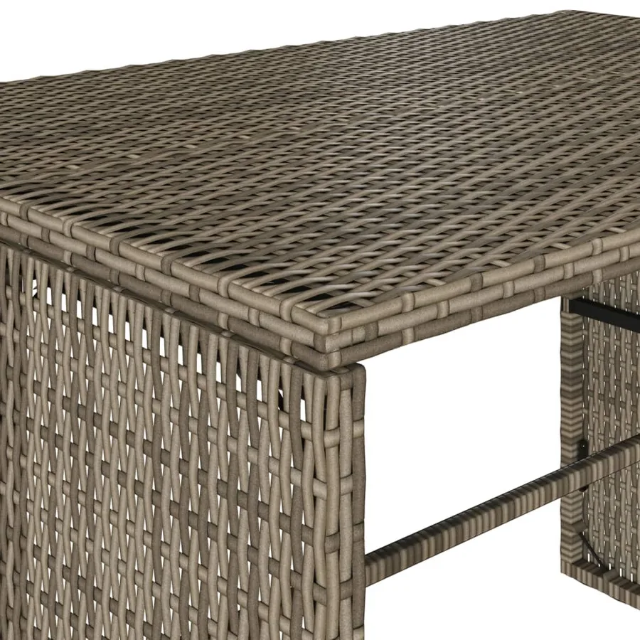 Ensemble à manger de jardin 3 pcs coussins gris résine tressée - 10