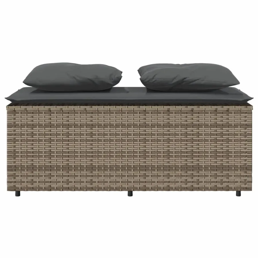 Ensemble à manger de jardin 3 pcs coussins gris résine tressée - 5