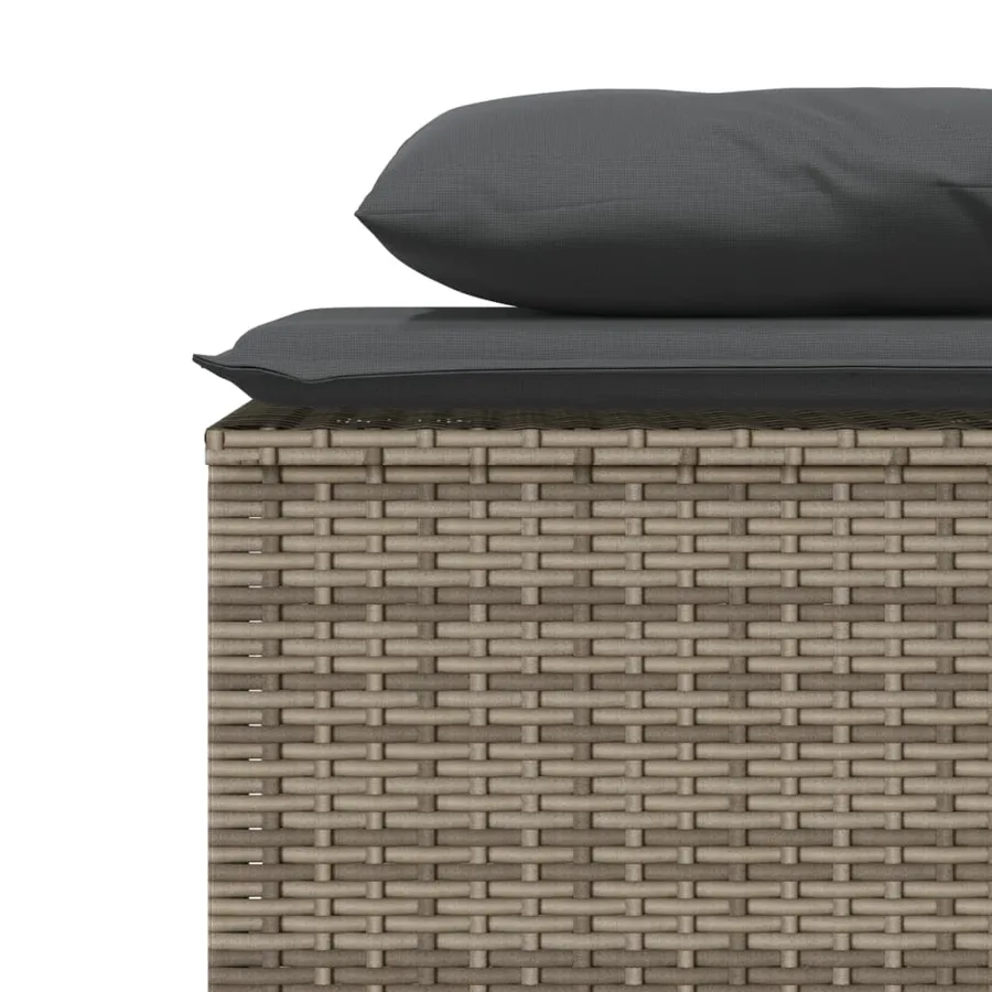 Ensemble à manger de jardin 3 pcs coussins gris résine tressée - 7