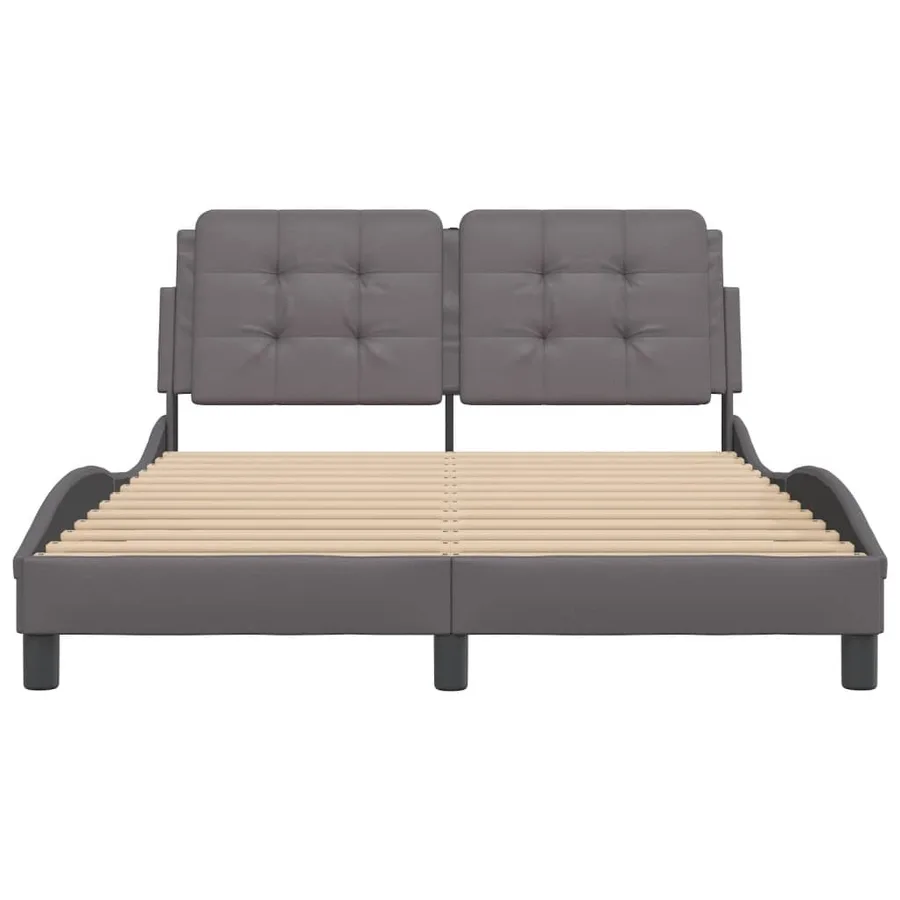 Cadre de lit avec LED sans matelas Zadar gris 140x190 cm - 6