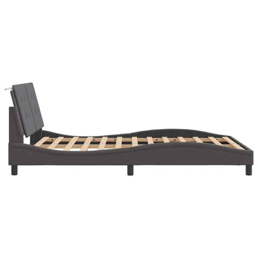 Cadre de lit avec LED sans matelas Zadar gris 140x190 cm - 9