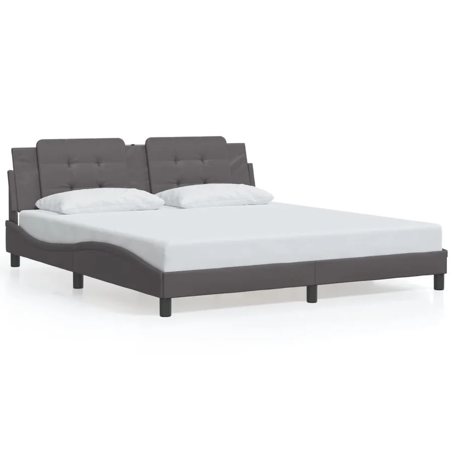 Cadre de lit avec LED sans matelas Zadar gris 180x200 cm - 5