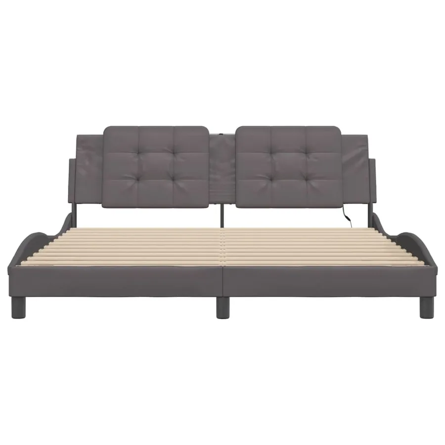 Cadre de lit avec LED sans matelas Zadar gris 180x200 cm - 6