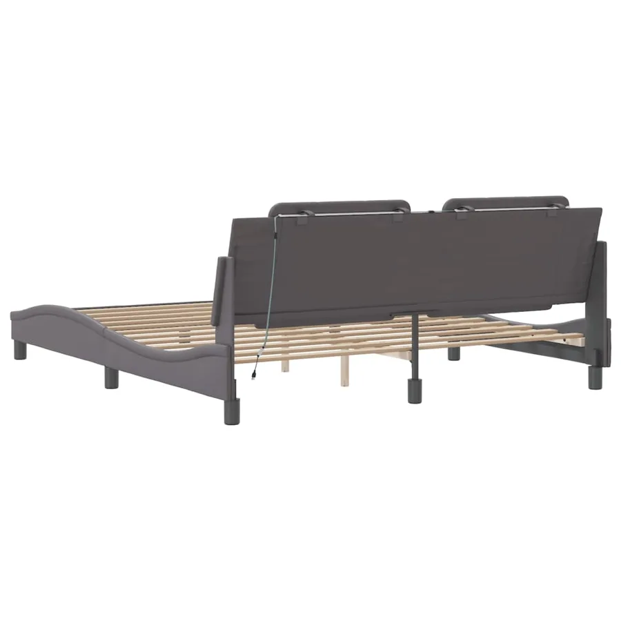 Cadre de lit avec LED sans matelas Zadar gris 180x200 cm - 9