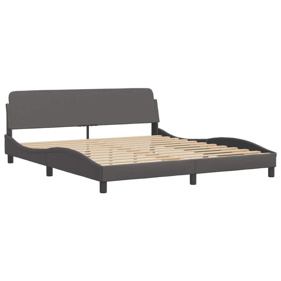 Lit avec matelas Zadar gris 180x200 cm similicuir - 4