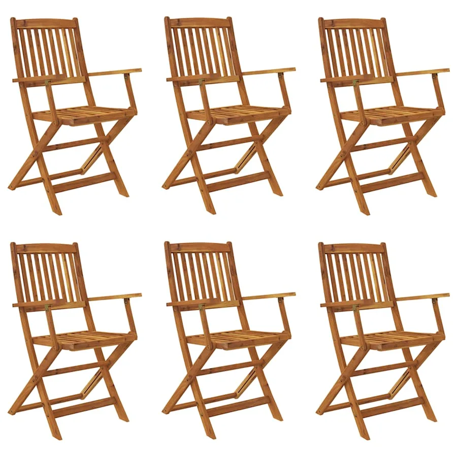 Ensemble à manger de jardin pliable 7 pcs bois d'acacia solide - 2