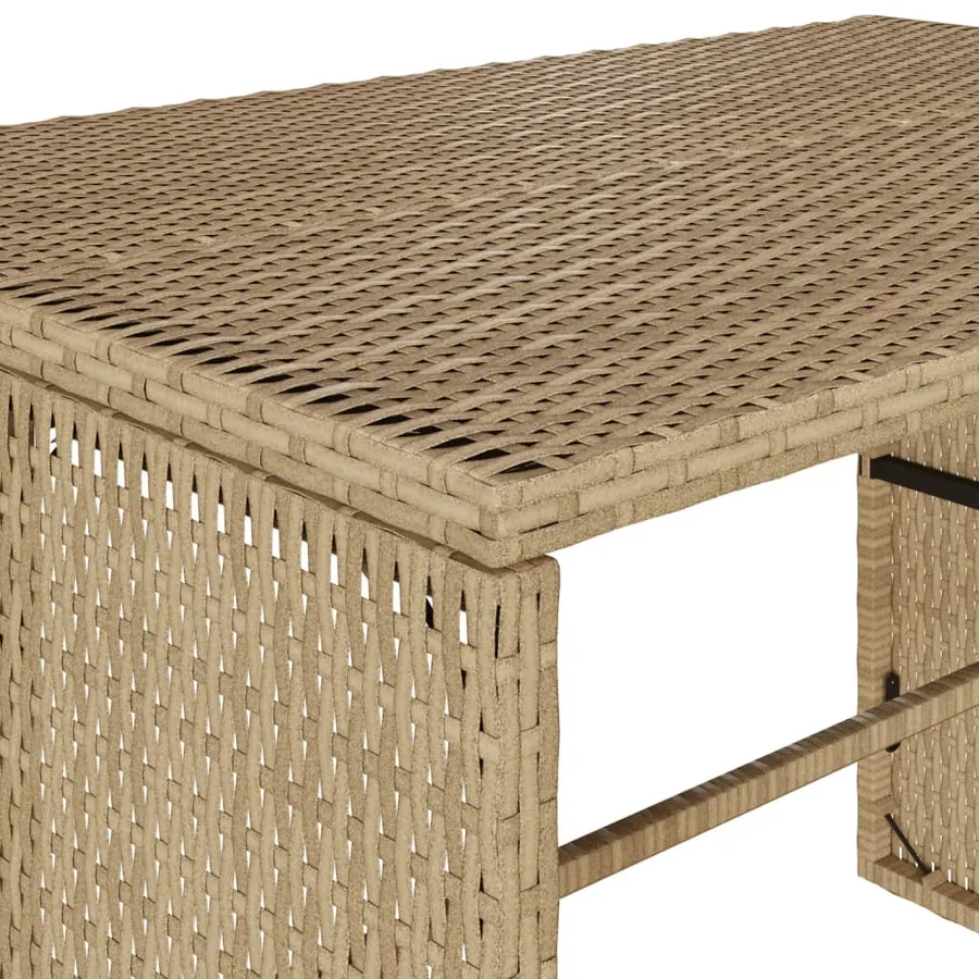 Ensemble à manger de jardin et coussins 3 pcs Beige poly rotin - 10