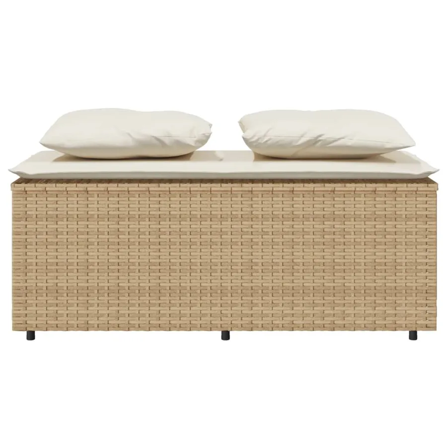 Ensemble à manger de jardin et coussins 3 pcs Beige poly rotin - 5