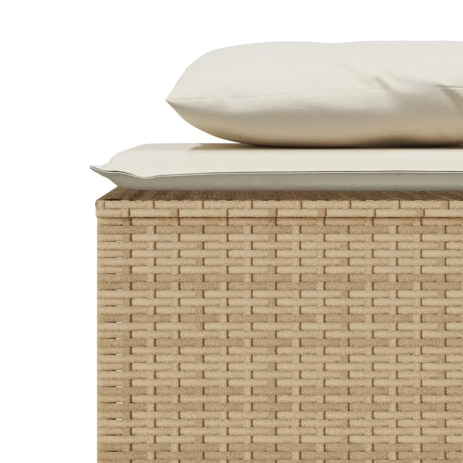 Ensemble à manger de jardin et coussins 3 pcs Beige poly rotin - 7