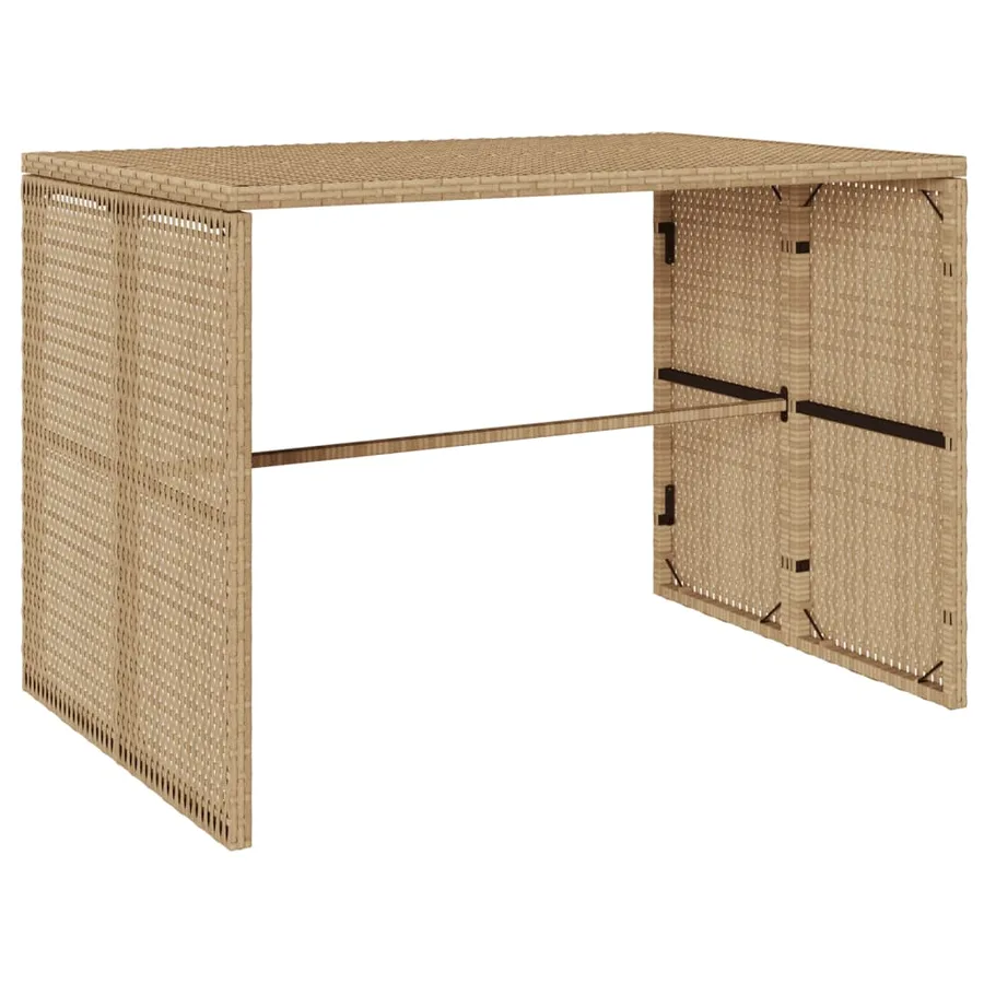 Ensemble à manger de jardin et coussins 3 pcs Beige poly rotin - 8