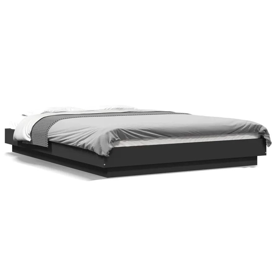 Cadre de lit sans matelas noir 120x200 cm - 2