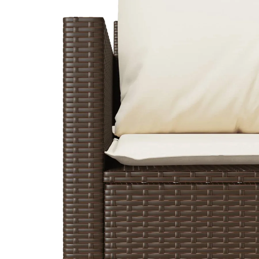 Ensemble de bistro 3 pcs avec coussins marron résine tressée - 6