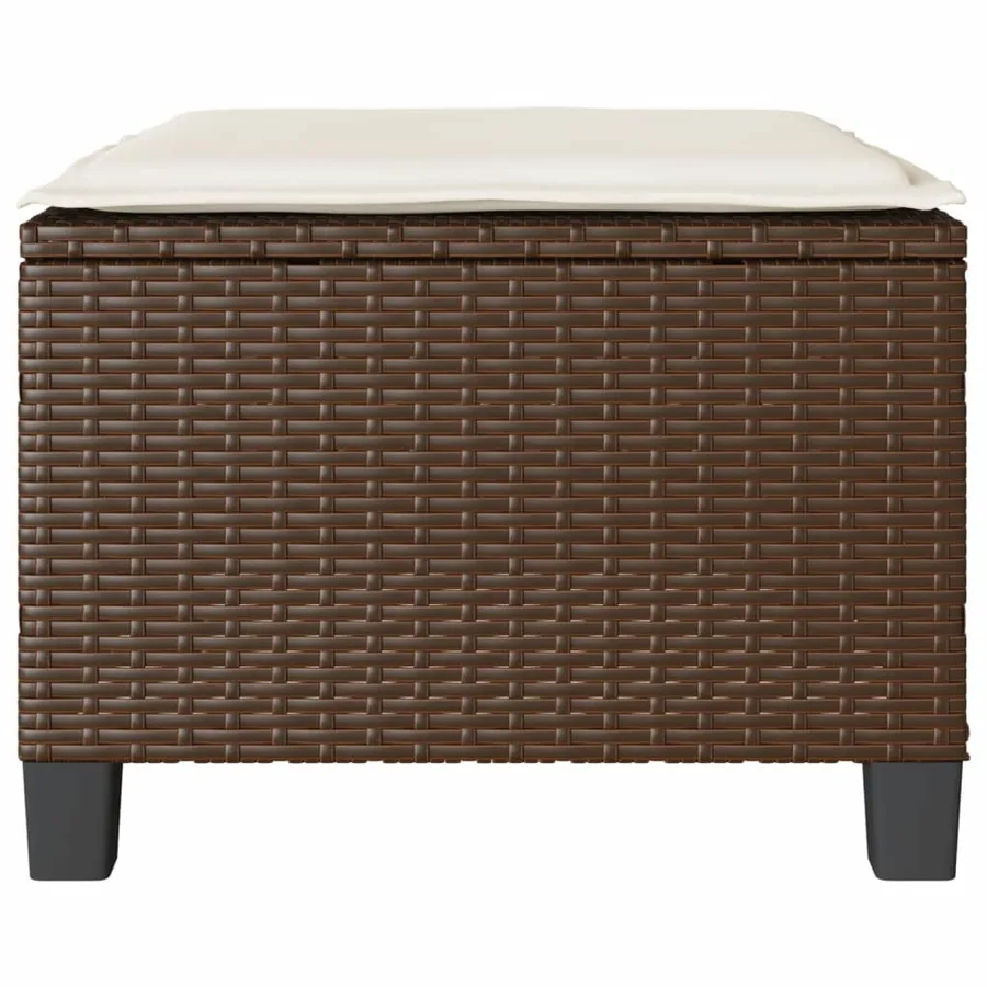 Ensemble de bistro 3 pcs avec coussins marron résine tressée - 8