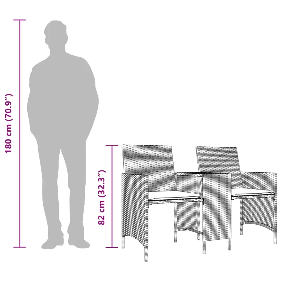 Canapé de jardin 2 places avec table tabourets gris clair rotin - 13