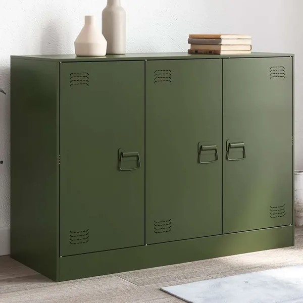 Buffet vert olive 99x39x73 cm acier