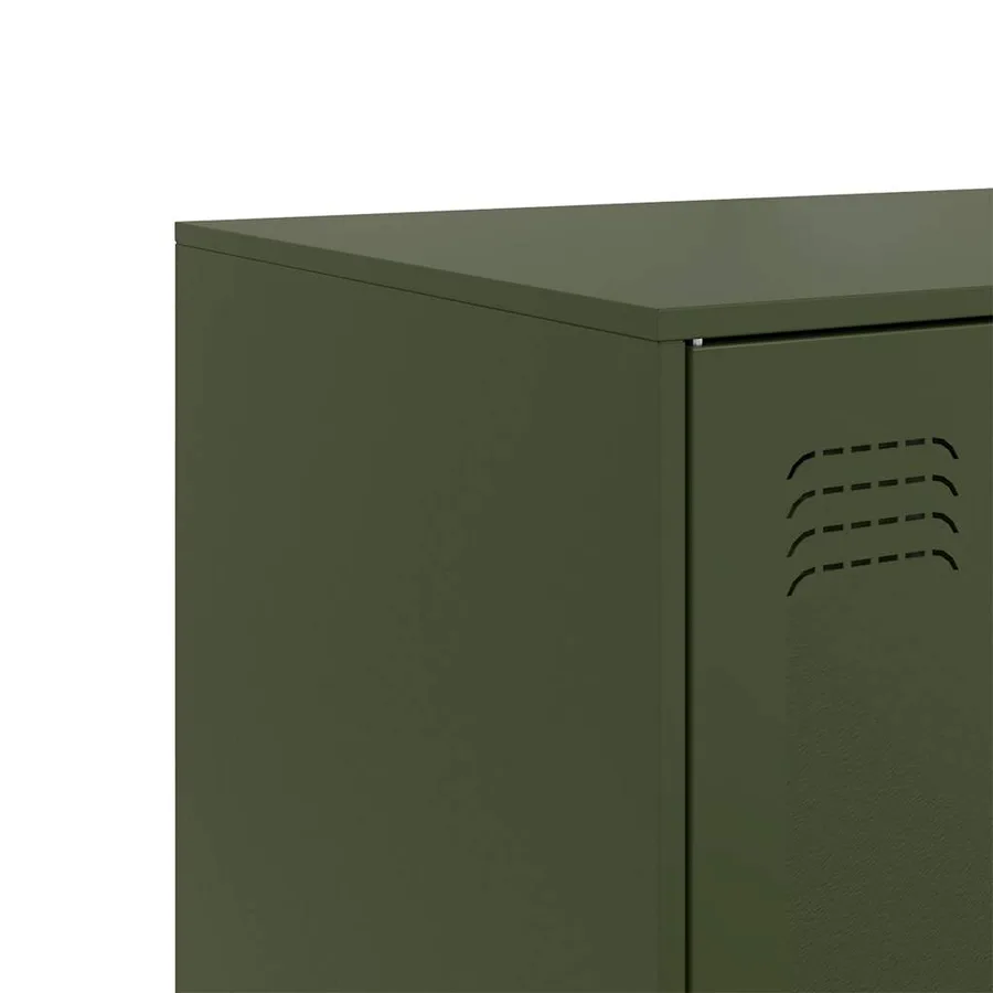 Buffet vert olive 99x39x73 cm acier - 11
