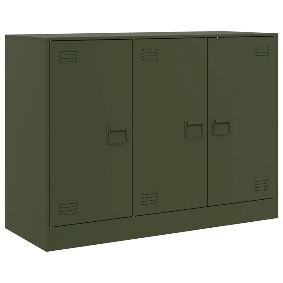 Buffet vert olive 99x39x73 cm acier - 2