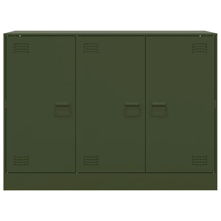 Buffet vert olive 99x39x73 cm acier - 6