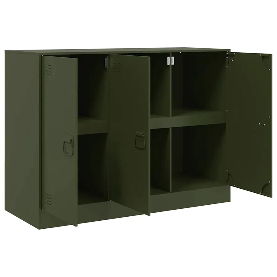 Buffet vert olive 99x39x73 cm acier - 7