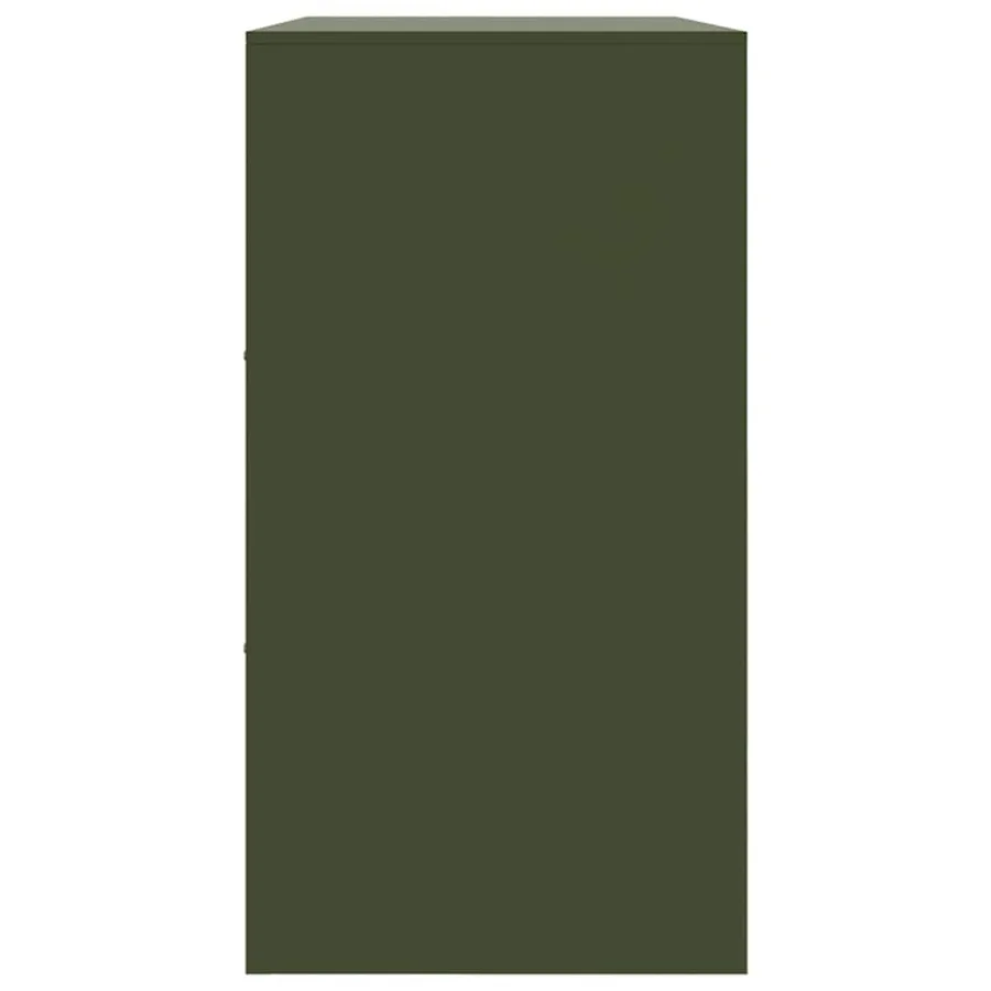 Buffet vert olive 99x39x73 cm acier - 8