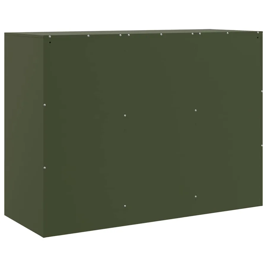 Buffet vert olive 99x39x73 cm acier - 9