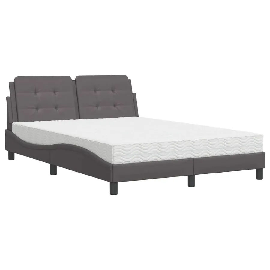 Cadre de lit sans matelas Zadar gris 120x200 cm similicuir - 2