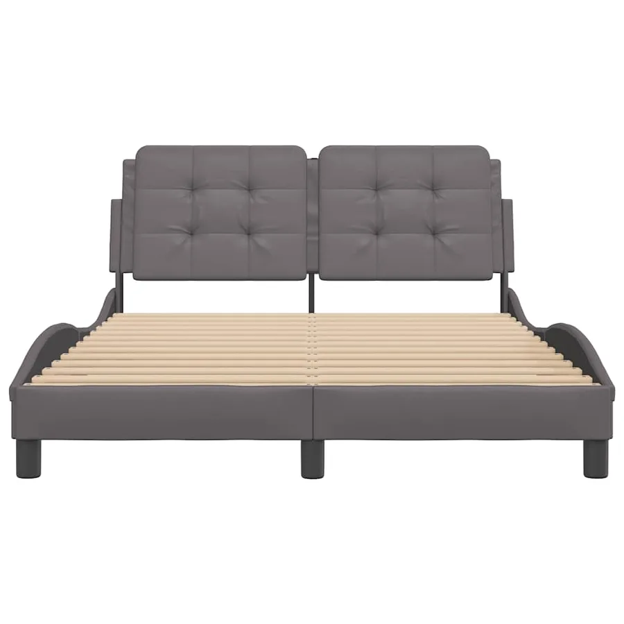 Cadre de lit sans matelas Zadar gris 120x200 cm similicuir - 4