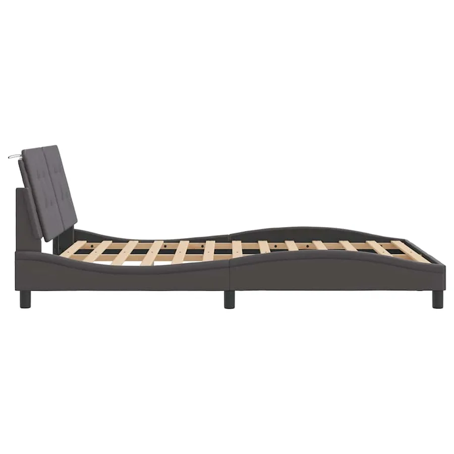 Cadre de lit sans matelas Zadar gris 120x200 cm similicuir - 5
