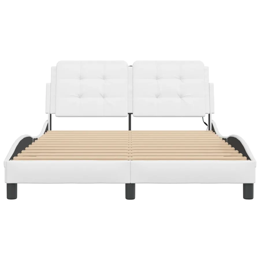Cadre de lit avec LED sans matelas Zadar blanc 120x200 cm - 6