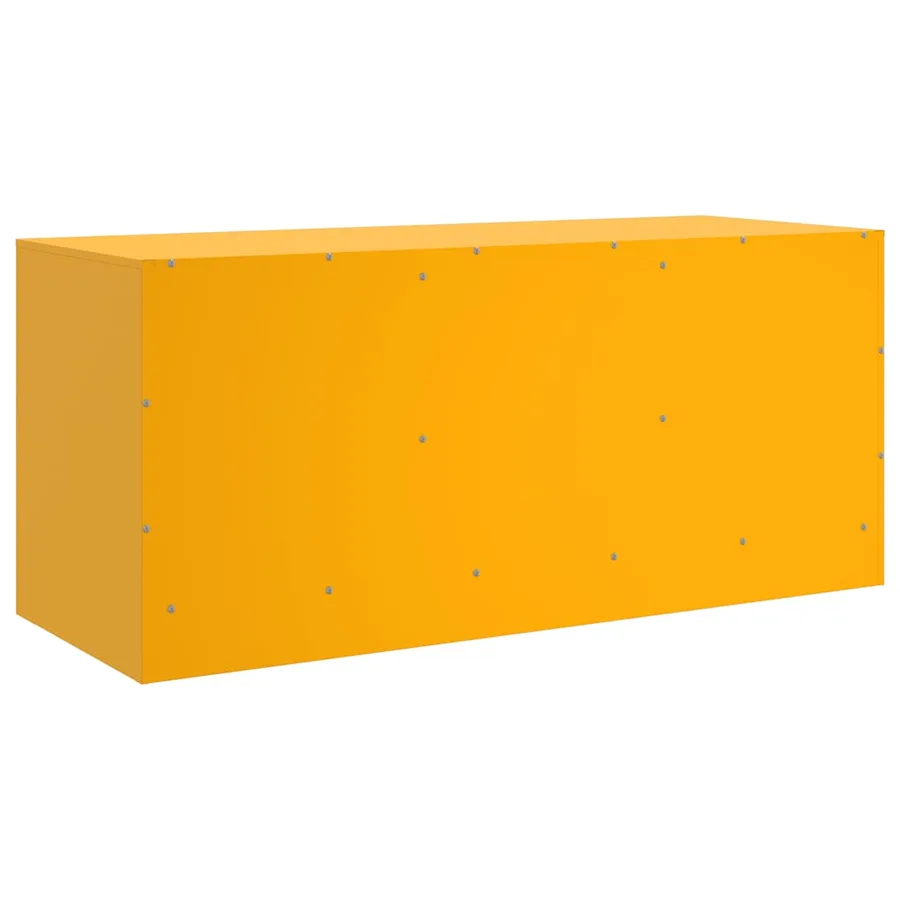 Meuble TV jaune moutarde 99x39x44 cm acier - 10