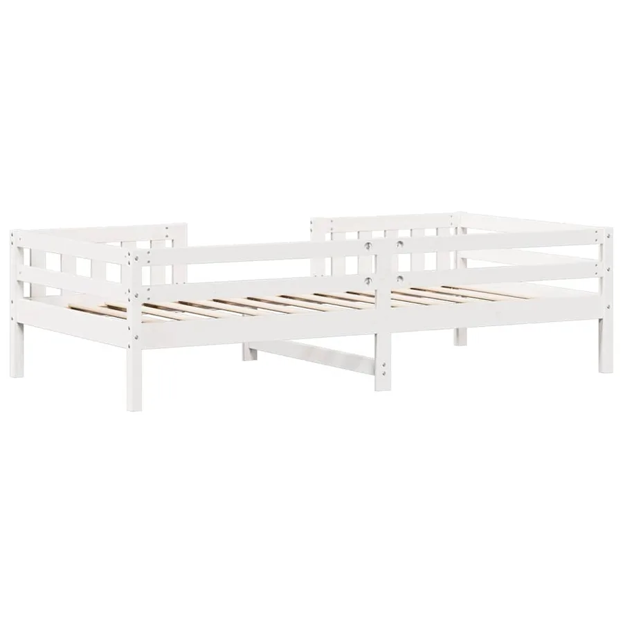 Cadre de lit sans matelas blanc 75x190 cm bois de pin massif - 6